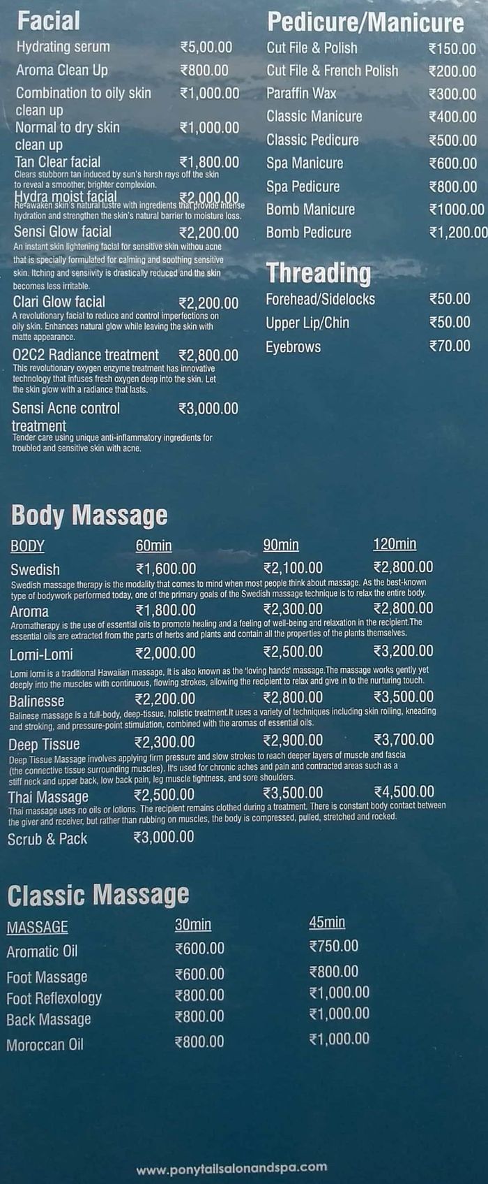 menu