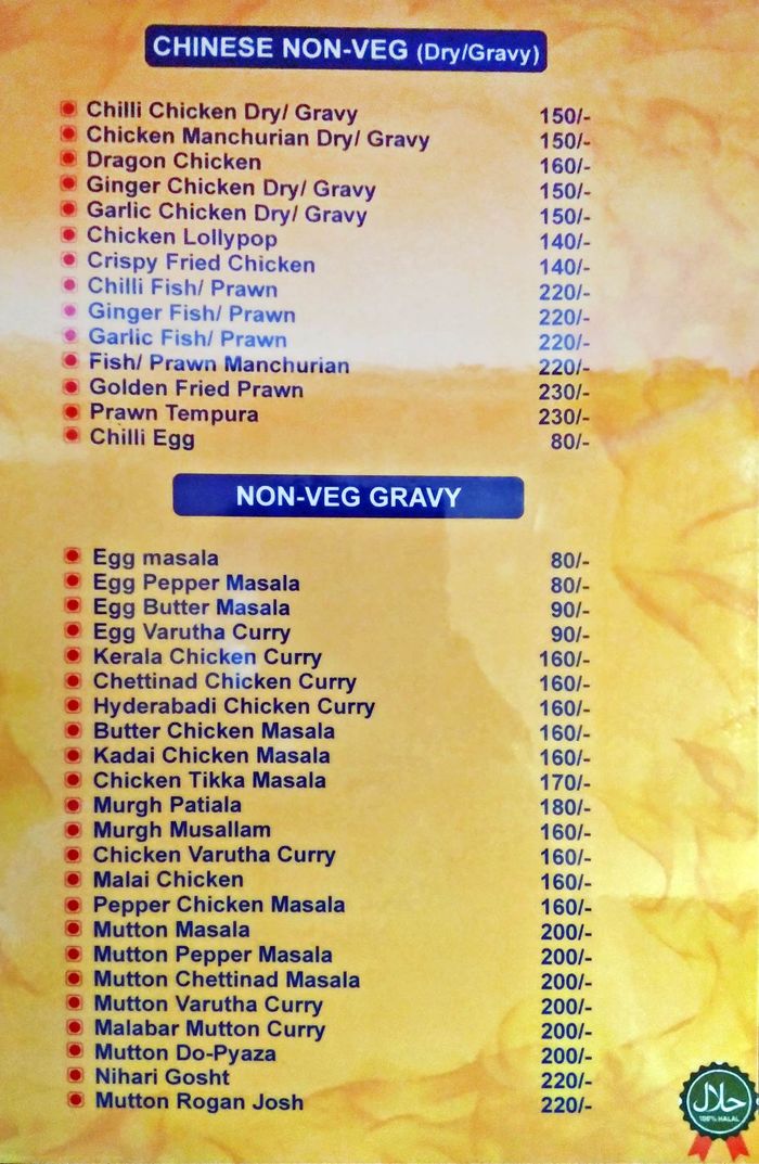 menu
