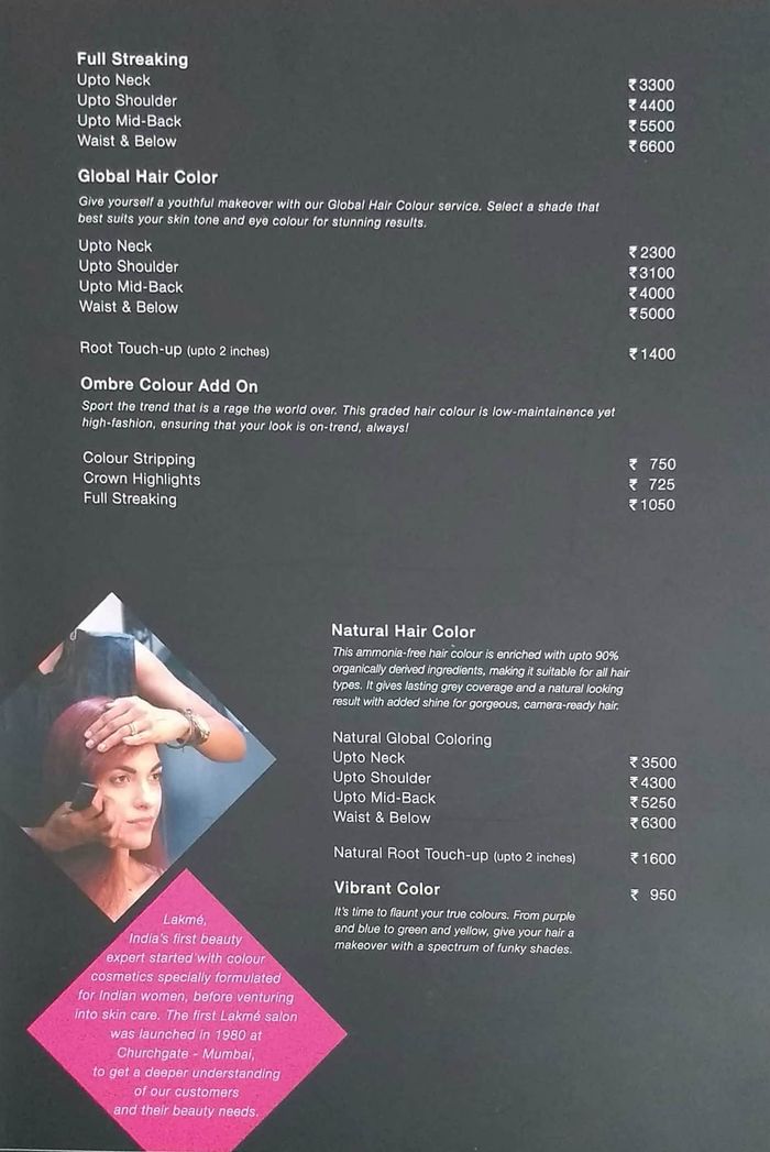 Lakmé Salon Packages and Price List for AECS Layout, Bengaluru 
