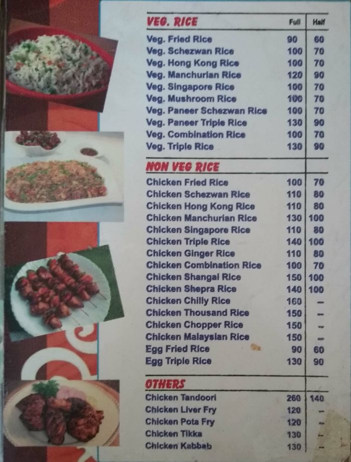 taste maker chinese fast food center menu and price list for fast food maker