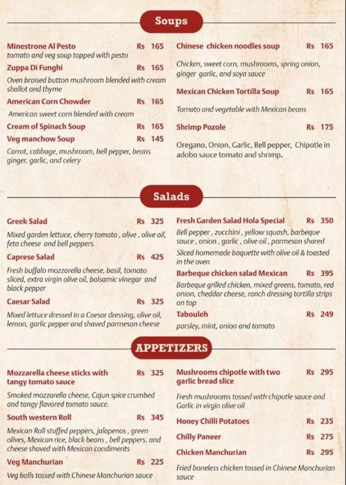 menu