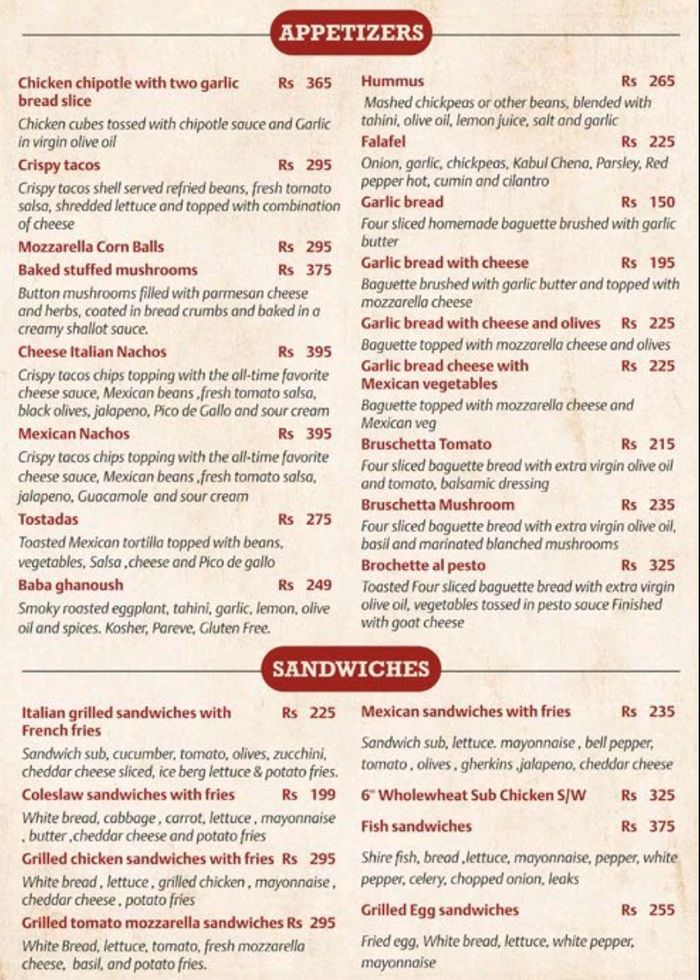 menu