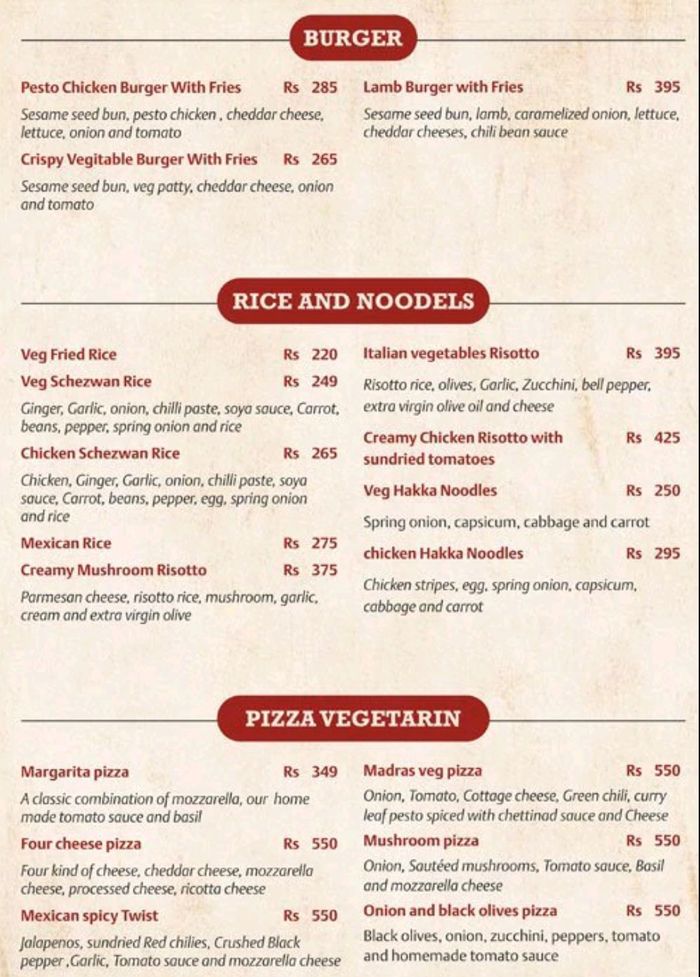 menu