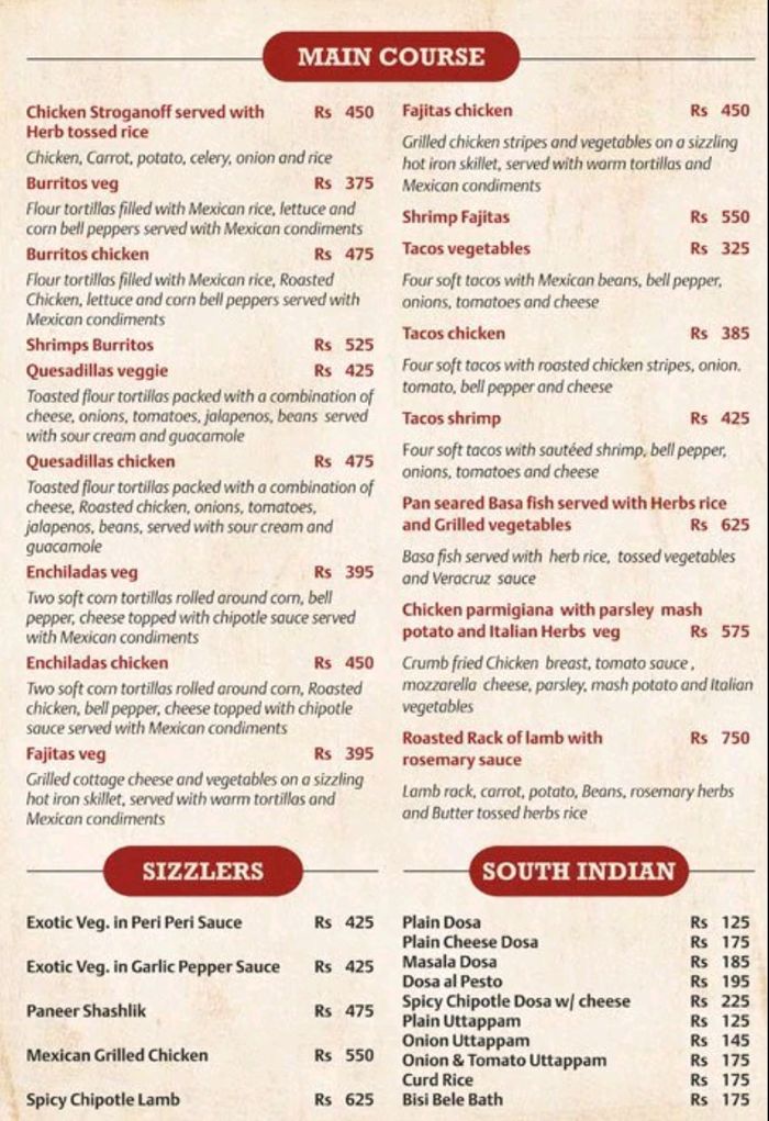 menu