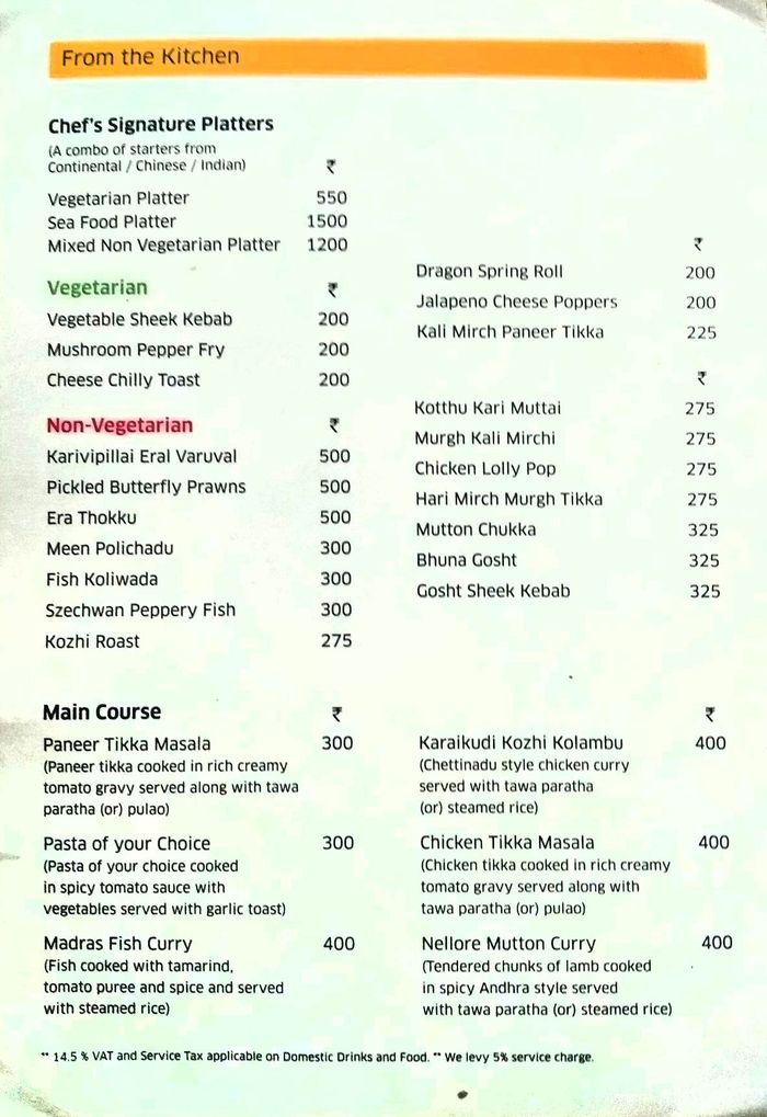 menu