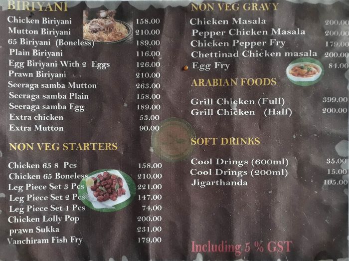 Salem RR Biryani Menu and Price List for Maduravoyal, Chennai | nearbuy.com