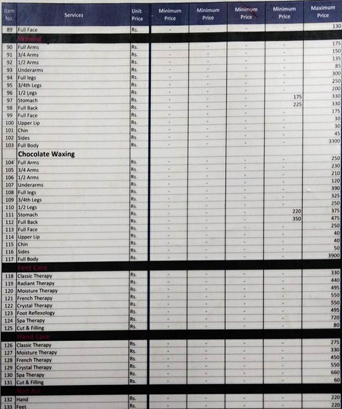 menu