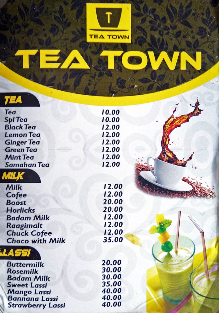 Tea Town Menu and Price List for Thuraipakkam, Chennai