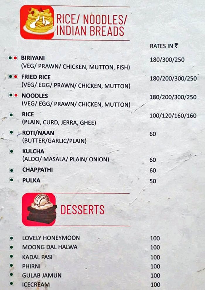 menu