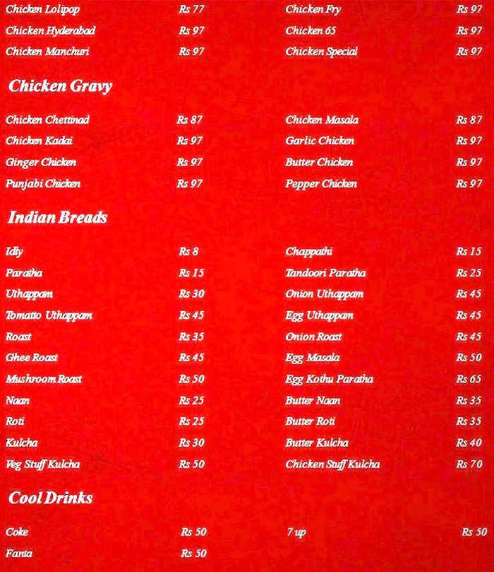menu
