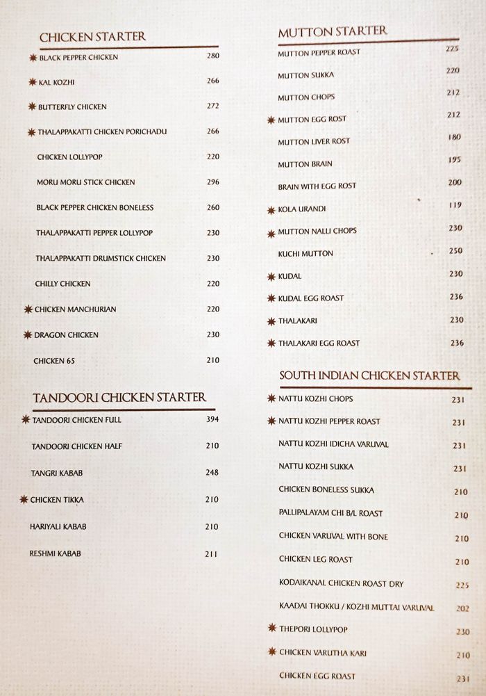 menu