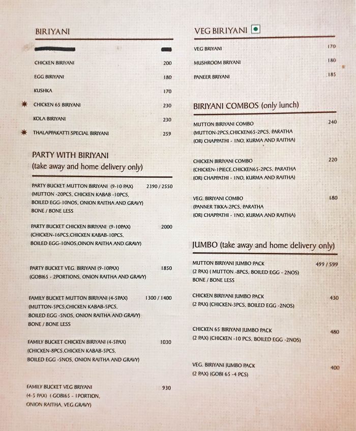 menu