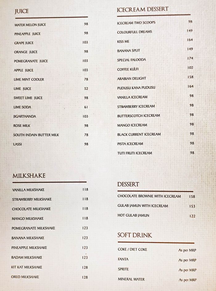 menu