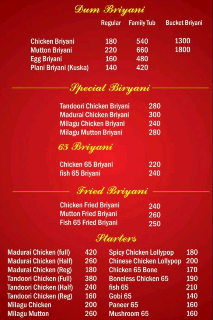 menu