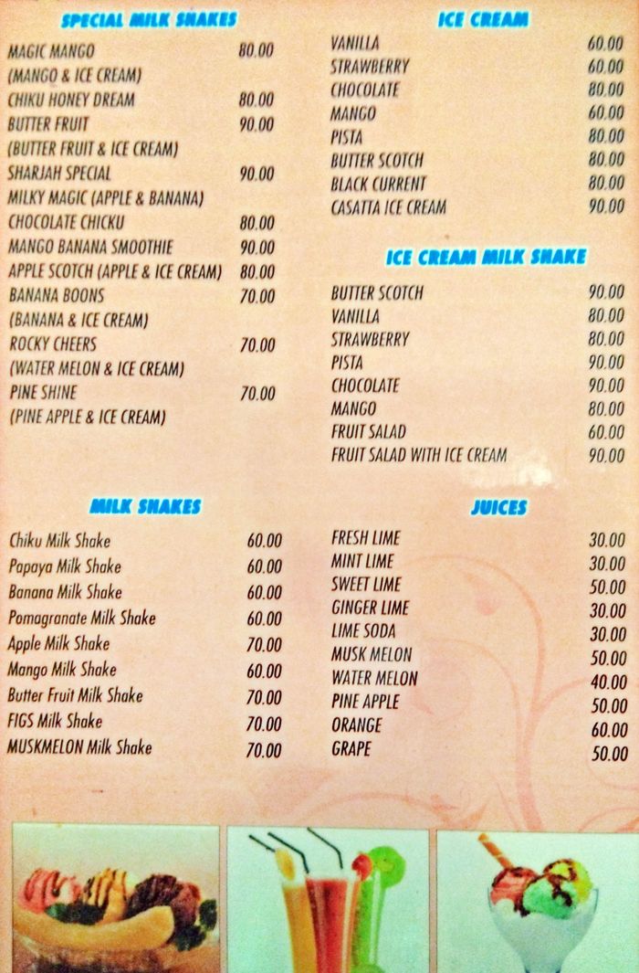 menu