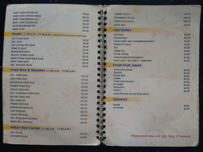menu