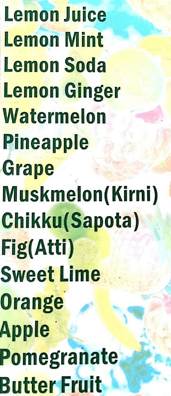 menu
