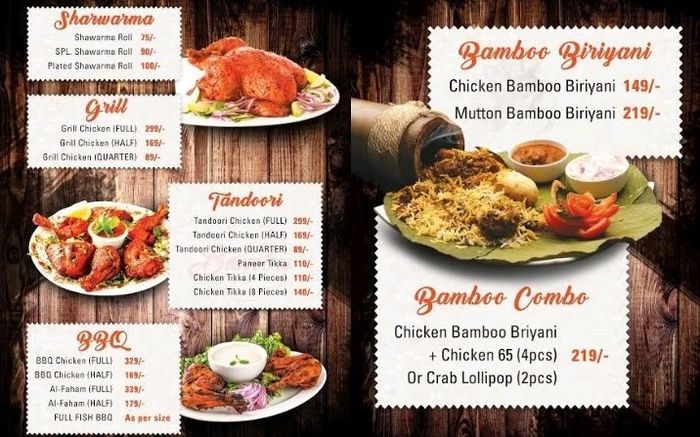 Bambu Arabian Bistro Menu And Price List For Mugalivakkam Chennai Nearbuy Com