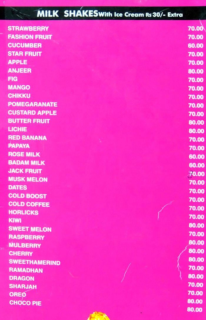 menu