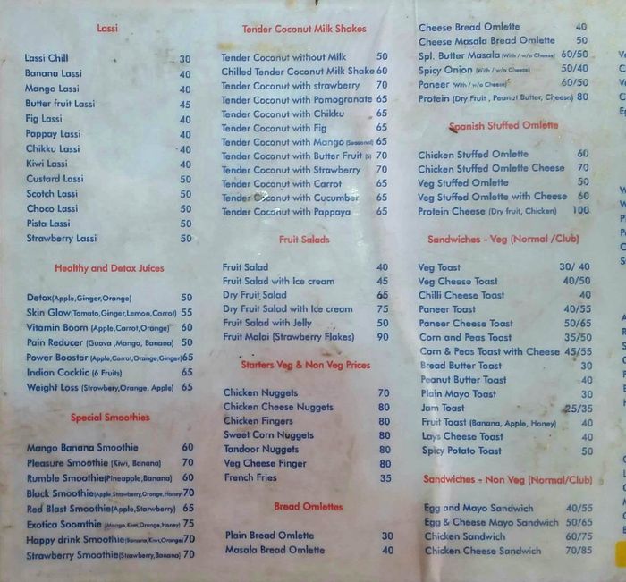 menu
