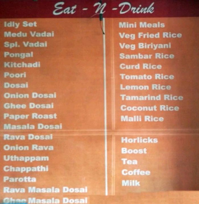 menu