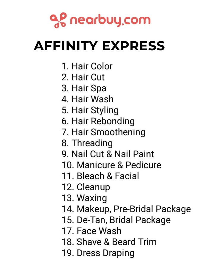 Affinity Express Menu and Price List for Sector 46, Gurgaon 
