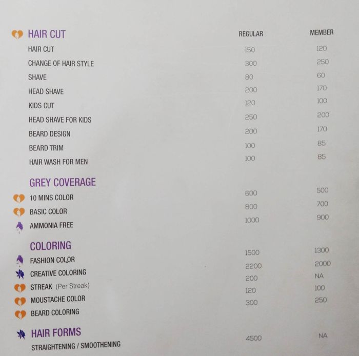 Naturals Menu and Price List for Poonamallee, Chennai 