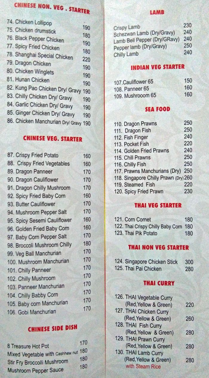 menu