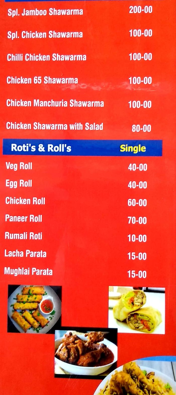 Grill King Menu and Price List for Defence Colony, Hyderabad