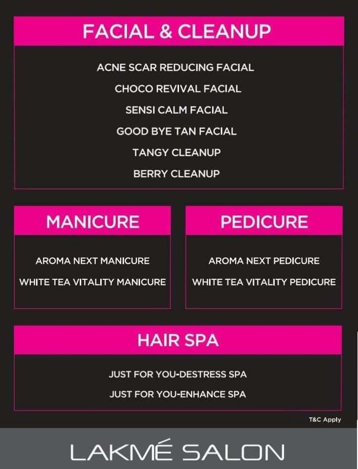 Lakme Salon Packages and Price List for Seawoods, Navi Mumbai 