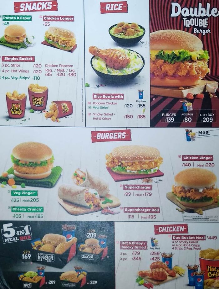 KFC Menu and Price List for DLF Cyber Hub, Gurgaon | nearbuy.com