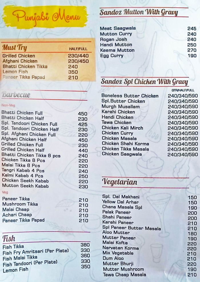 menu