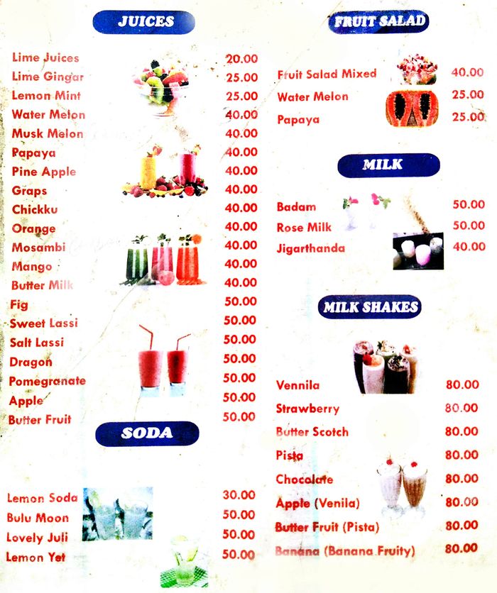 menu