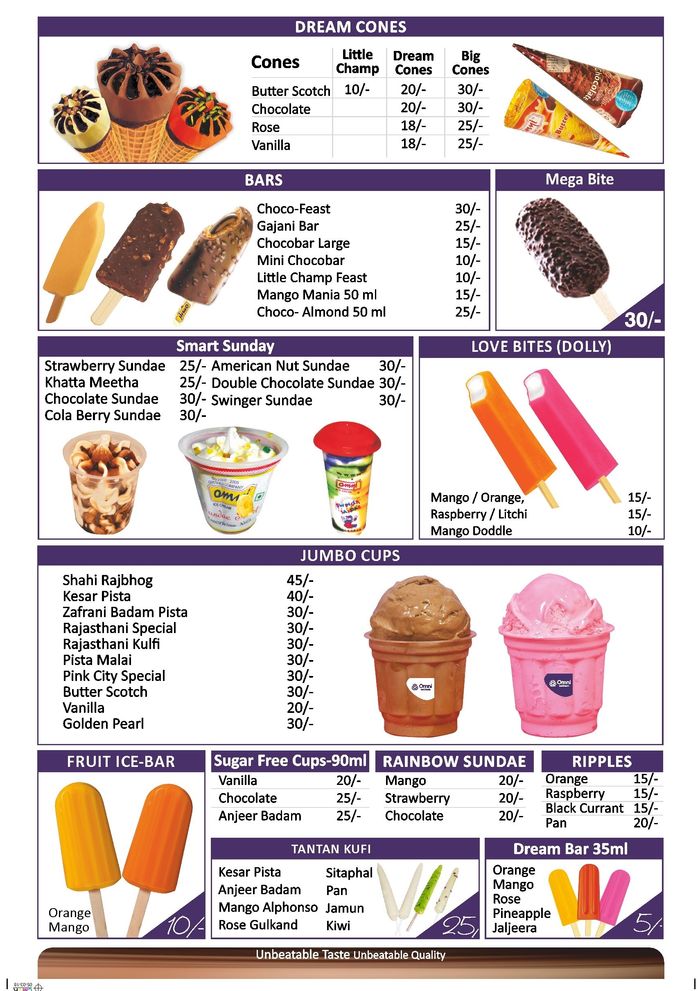 Omni Ice Cream Menu And Price List For Gandhi Nagar Jaipur Nearbuy Com