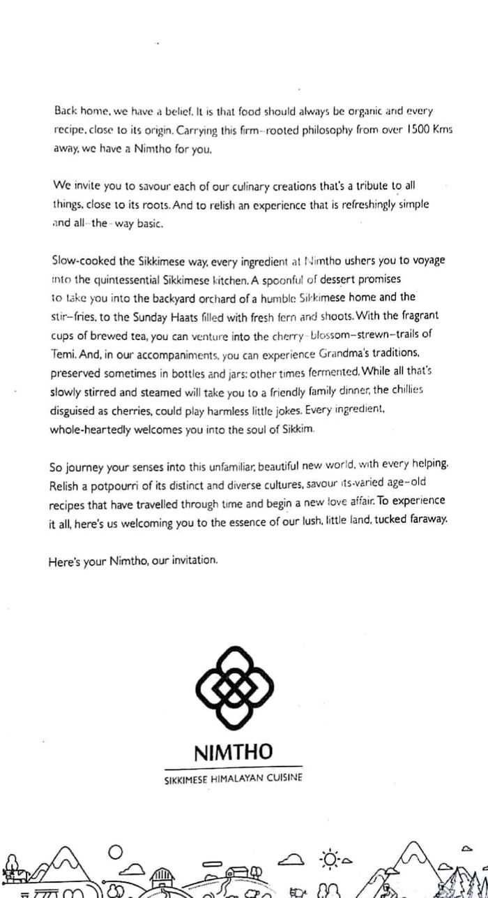 Nimtho Menu and Price List for Greater Kailash 1, New Delhi