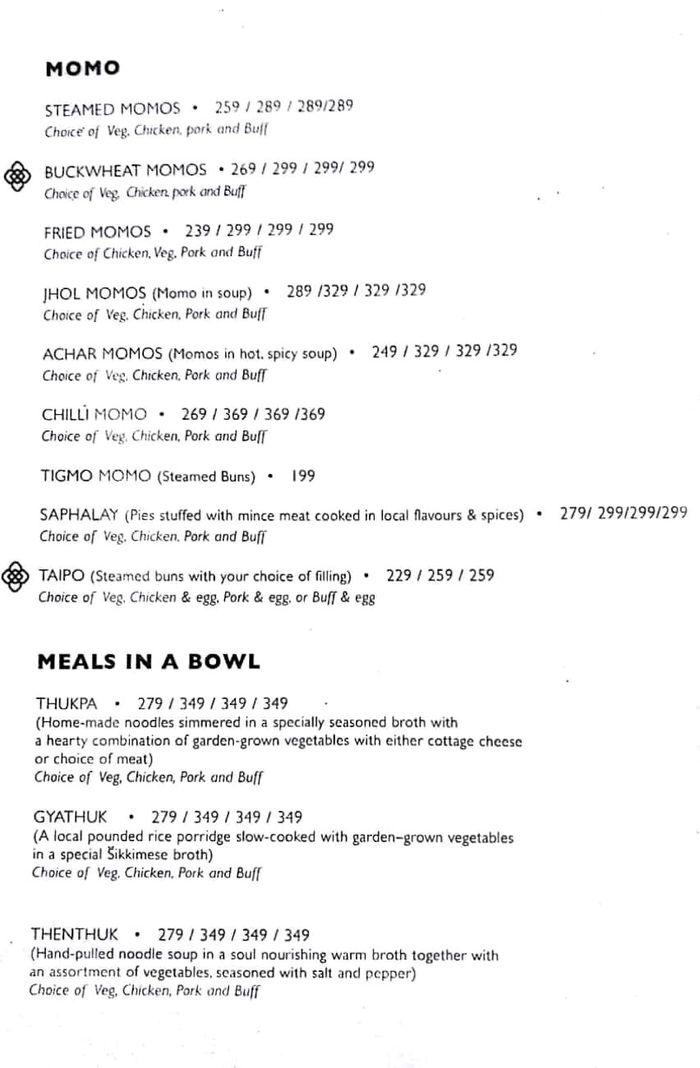 Nimtho Menu and Price List for Greater Kailash 1, New Delhi