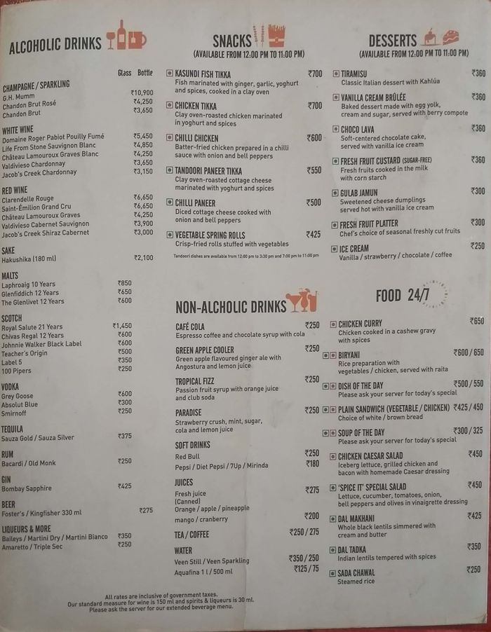 menu