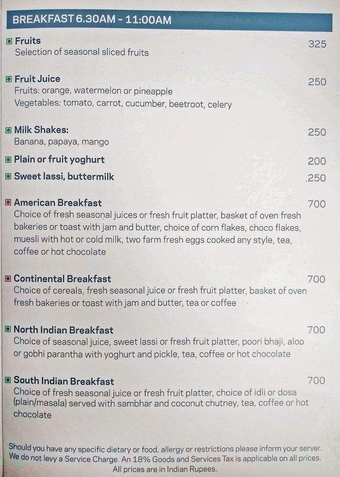 menu