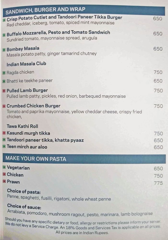 menu