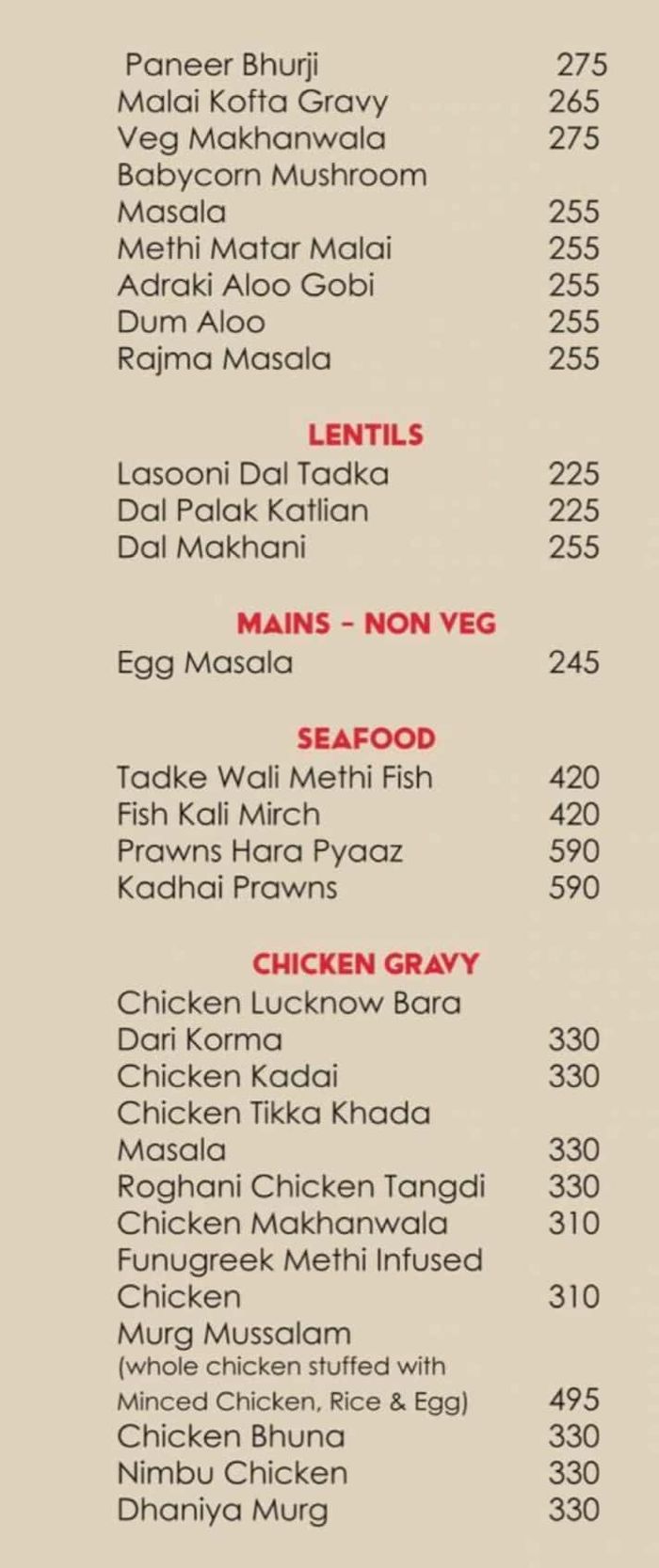 menu