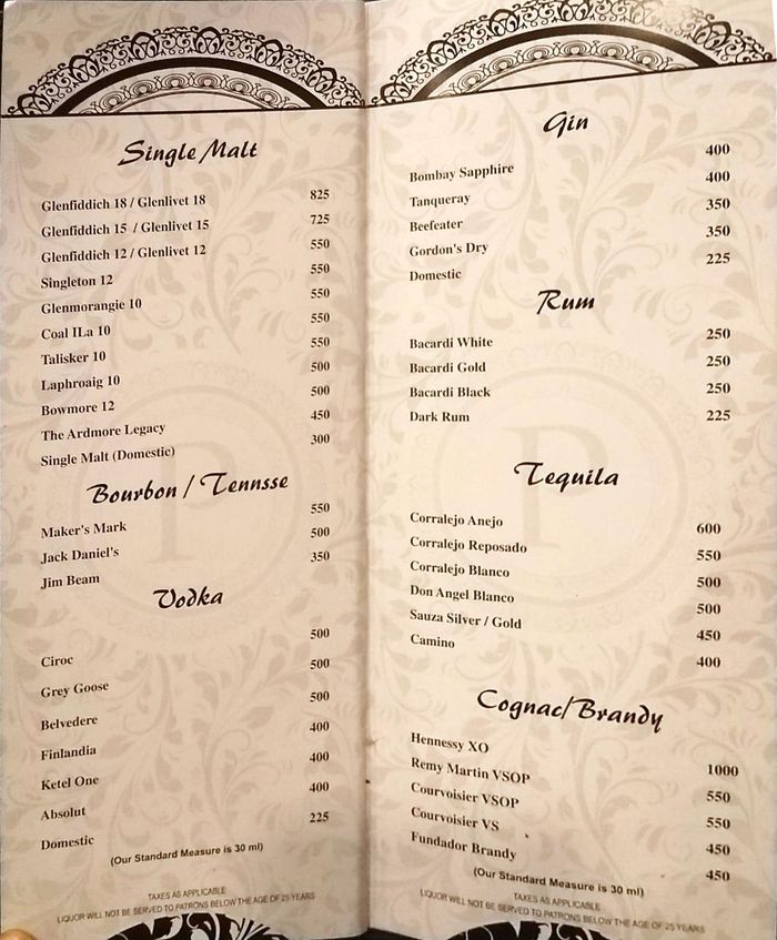 menu