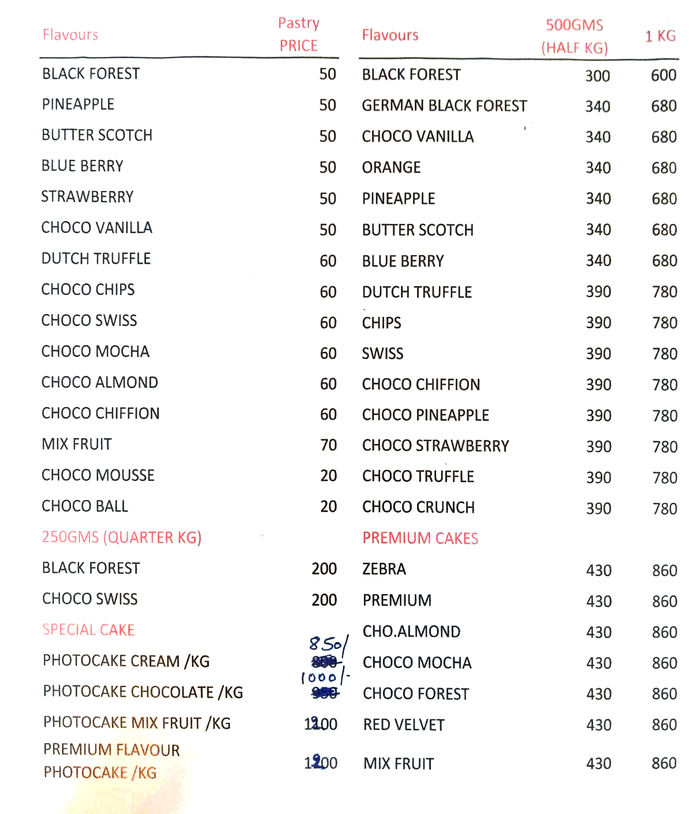 menu