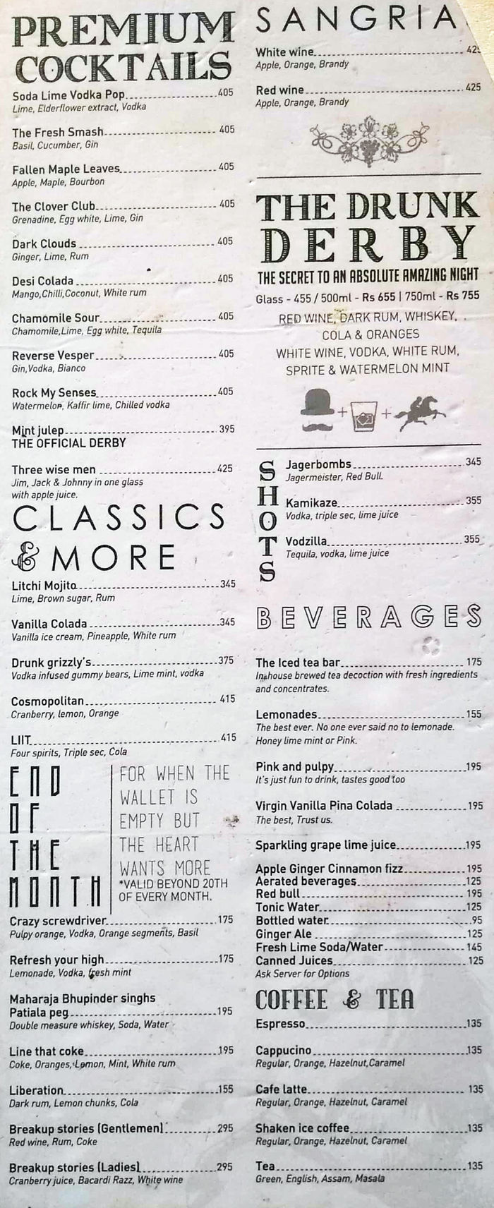 menu