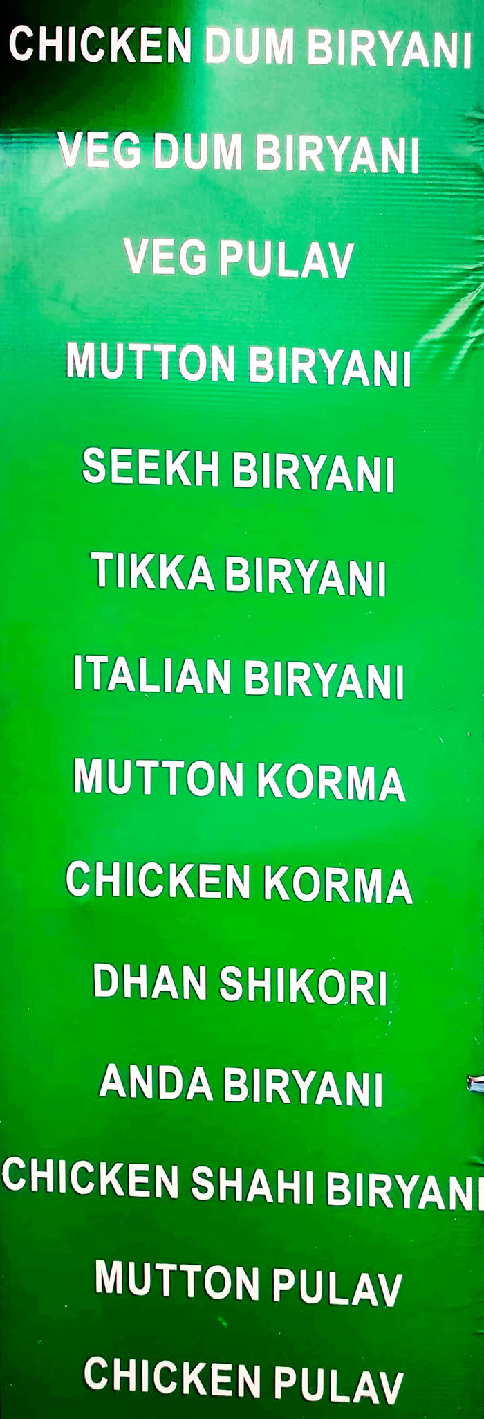 menu