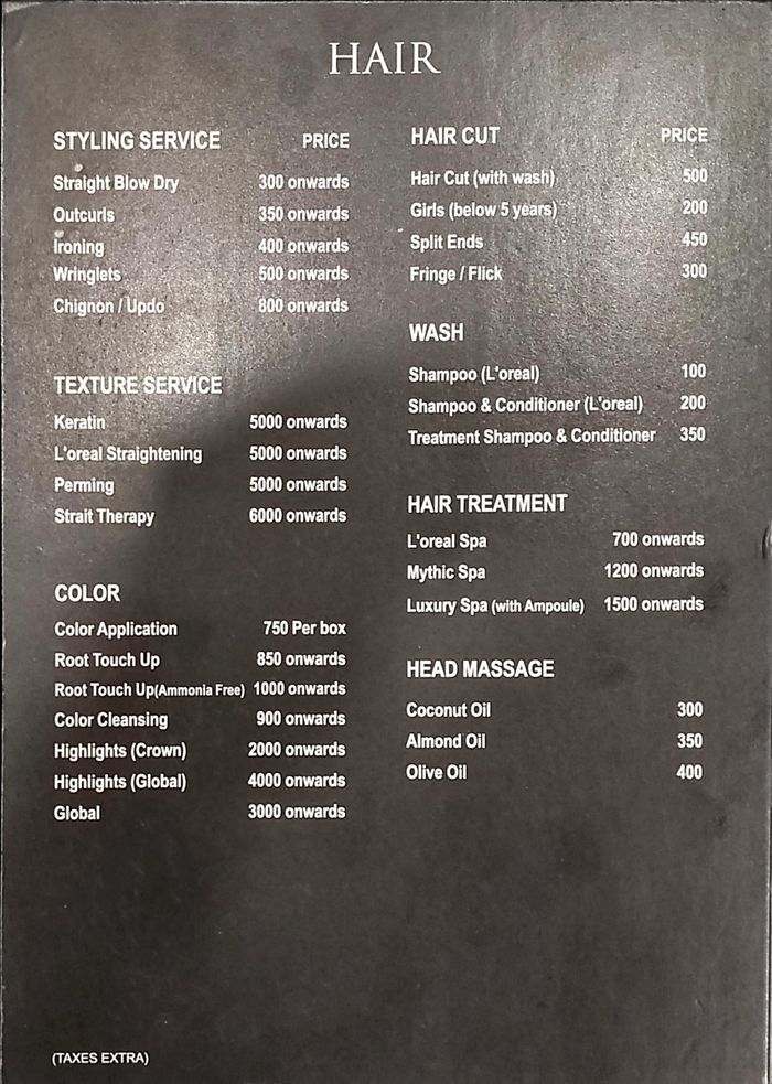 Geetanjali Studio Menu and Price List for Bhogal, New Delhi 
