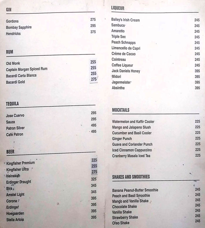 menu