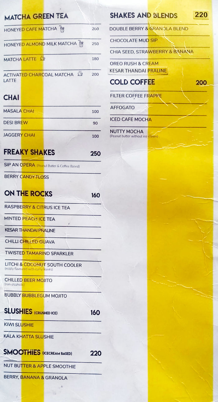 Alchemy Coffee Roasters Menu and Price List for Jayanagar, Bengaluru