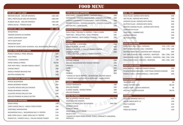 menu