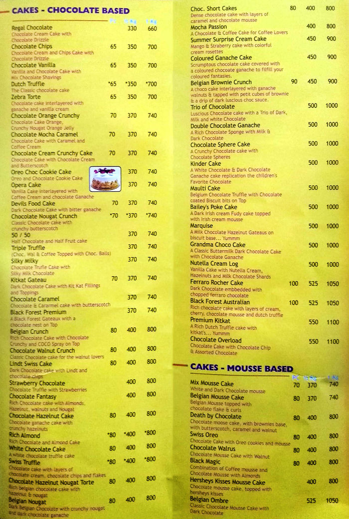 menu