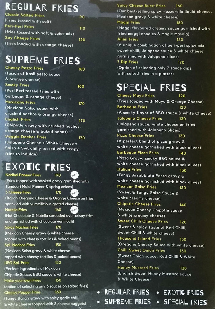 Ufo Fries & Corn Menu and Price List for Kandivali West, Mumbai | nearbuy.com